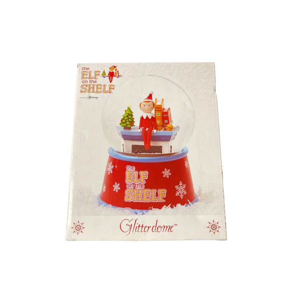 Roman Elf On The Shelf Doll Musical Music Snow Globe Glitterdome Christmas w/Box